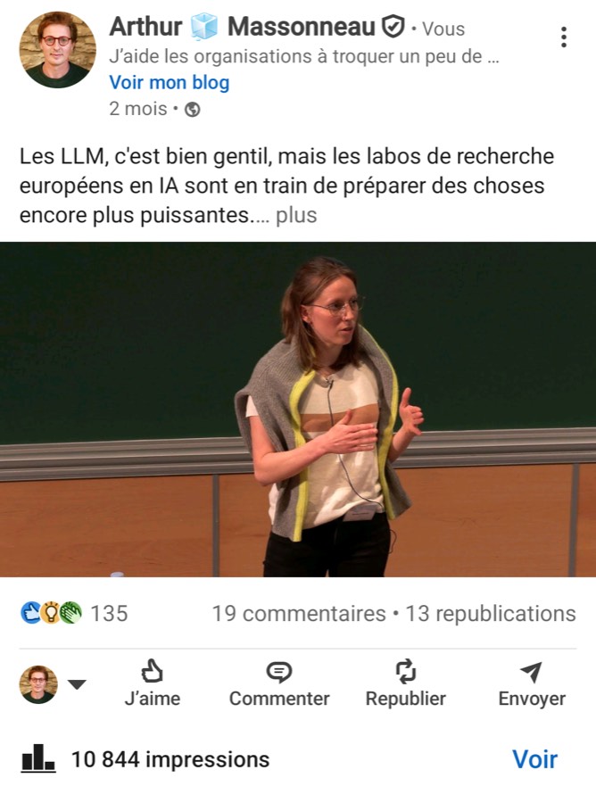 Post sur les laboratoires européens de recherche en IA